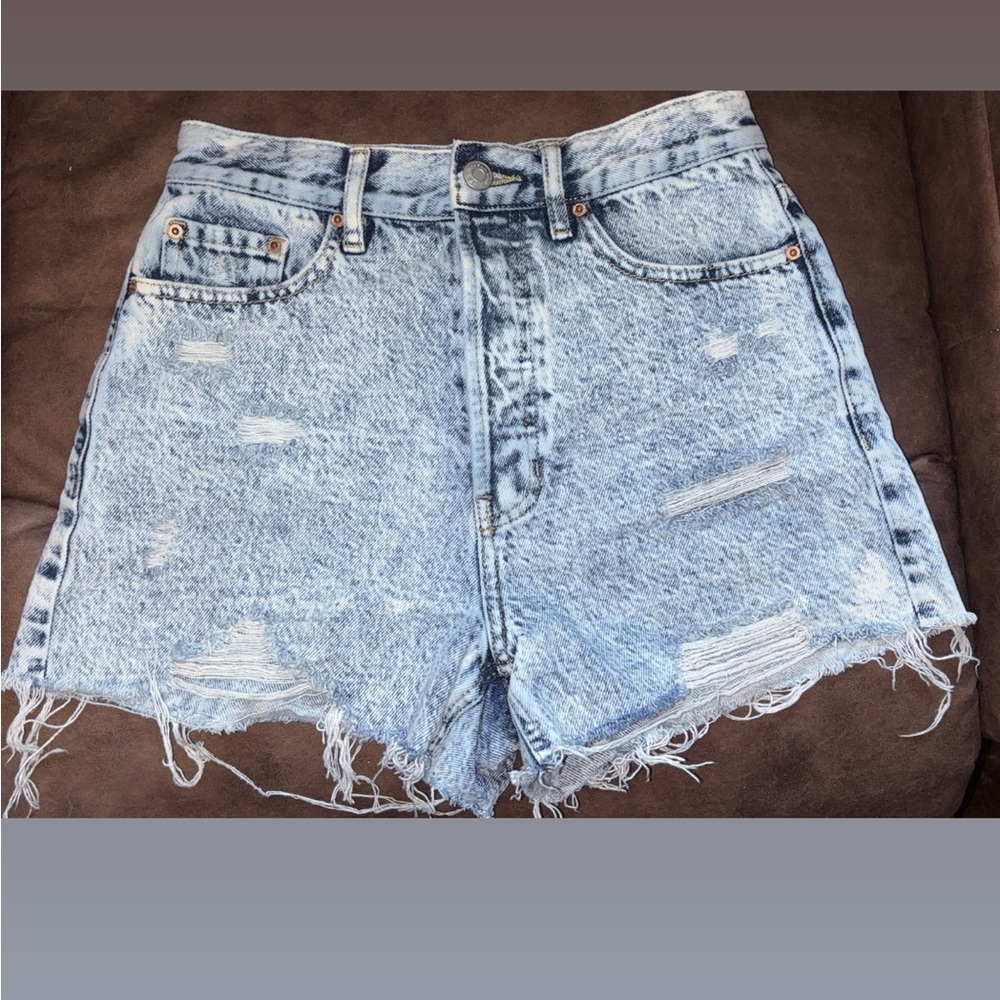 PacSun Light Blue Distressed Jean Shorts